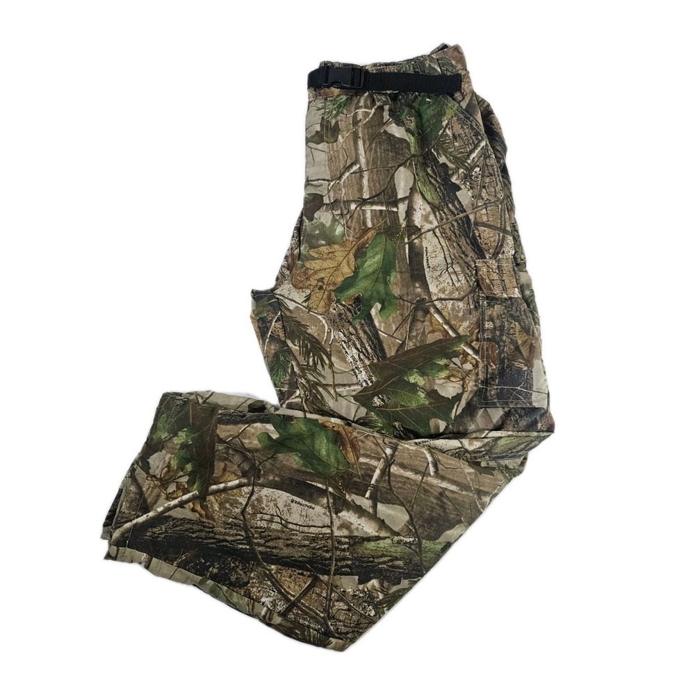 Game Winner Cargo Pants Mens XL Multicolor Realtree Camo Nylon Belted 0342-02220